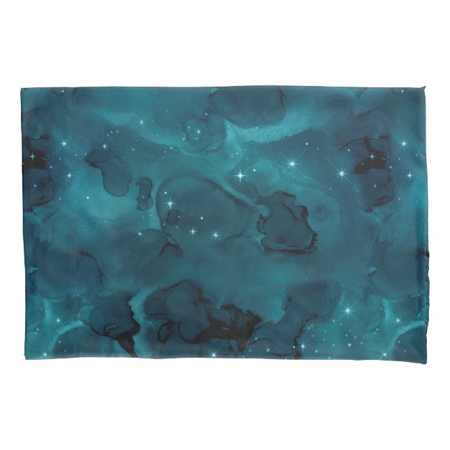 Teal Galaxy Series Design 5 Kissenbezug (Vorderseite-Links)