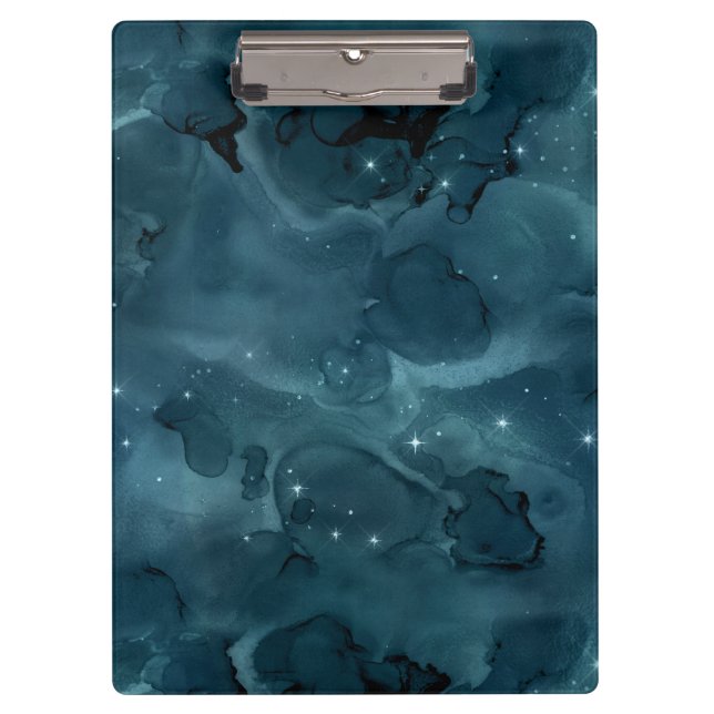 Teal Galaxy Series Design 5 Klemmbrett (Vorderseite)