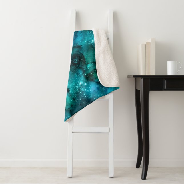 Teal Galaxy Series Design 6 Sherpadecke (Beispiel)