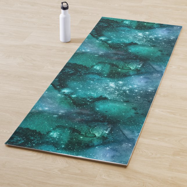 Teal Galaxy Series Design 6 Yogamatte (Beispiel)