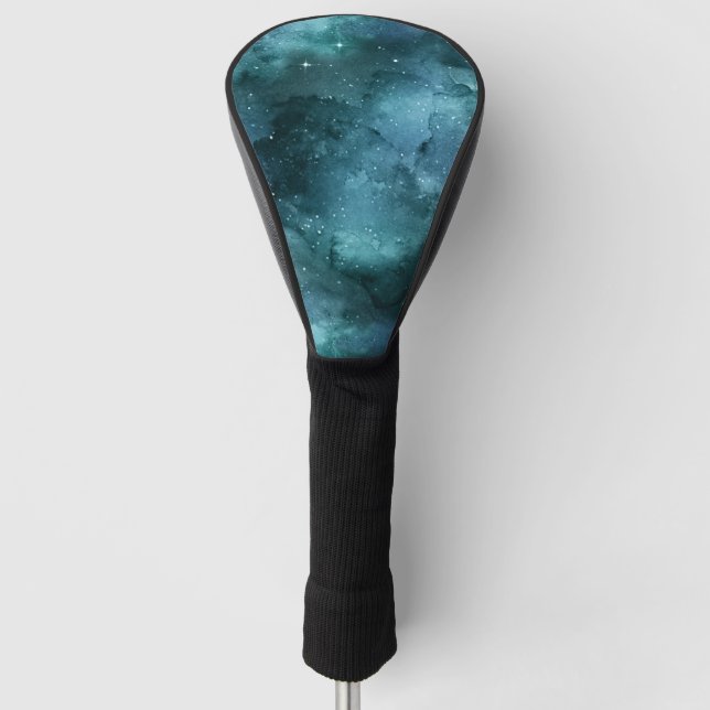 Teal Galaxy Series Design 7 Golf Headcover (Vorderseite)