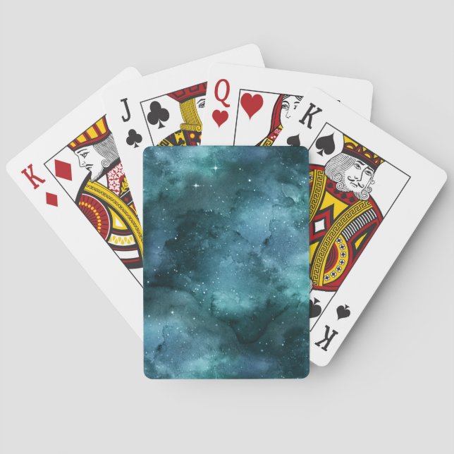 Teal Galaxy Series Design 7 Spielkarten (Rückseite)