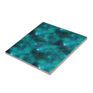 Teal Galaxy Series Design 8 Fliese