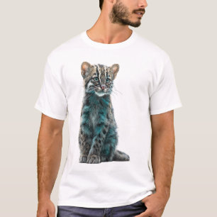 Teal gefleckte Dschungelkatze Illustration Männer T-Shirt