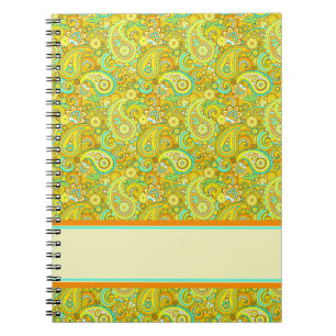 Teal gelbes Paisley Notizblock