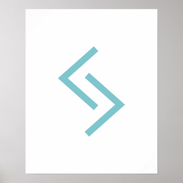 Teal Geometric Jera (Year) Viking Rune Poster (Vorne)