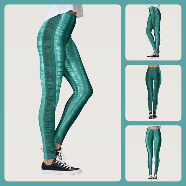 Teal gestreift chic leggings (Von Creator hochgeladen)