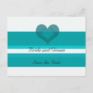 Teal gestreifter Save-the-Date-Kalender Ankündigungspostkarte