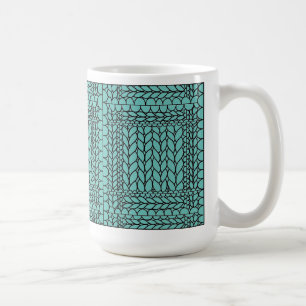 TEAL-GESTRICKTE Tasse groß weiß