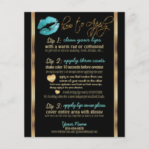 Teal Glitter Lip Anweisungen Flyer