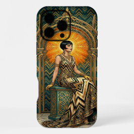 Teal & Gold iPhone 16 Pro Max Hülle | Elegant Egyp