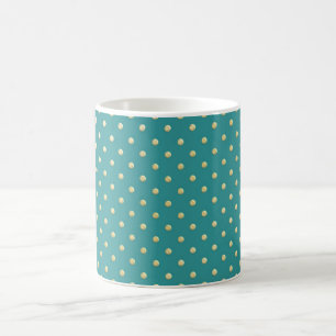Teal-Gold-Punktmuster-Kaffeetasse  Kaffeetasse