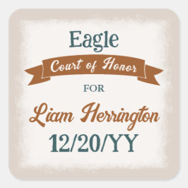 Teal Green, Copper Brown Party Favor Sticker