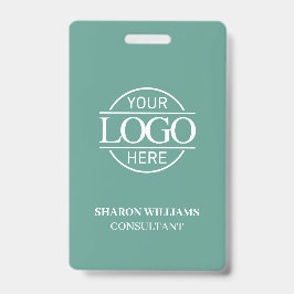 Teal Green Employee ID with Custom Business Logo Ausweis