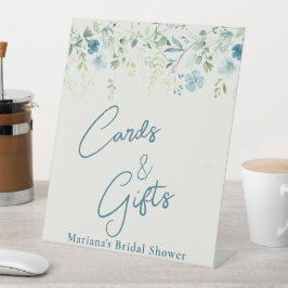 Teal Green Floral Ivory Bridal Shower Cards Gifts Sockelschild