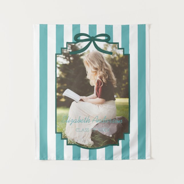 Teal Green Graduation Wandteppich (Vorderseite)