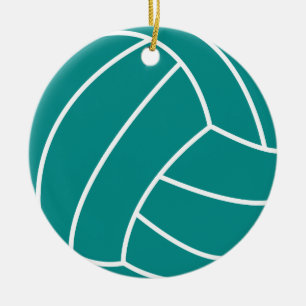 Teal Green Volleyball Keramikornament