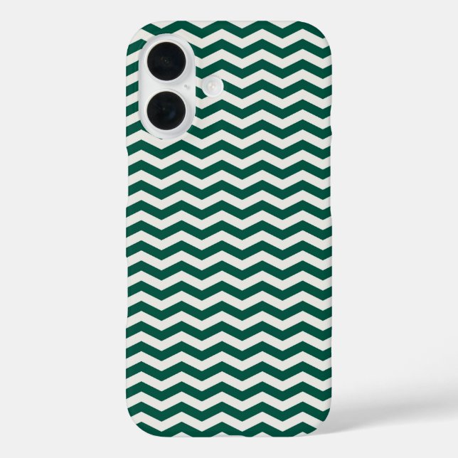 Teal Grün Chevron Zickzack-Streifenmuster Case-Mate iPhone Hülle (Rückseite)