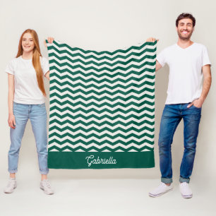 Teal Grün Chevron Zickzack-Streifenmuster Fleecedecke