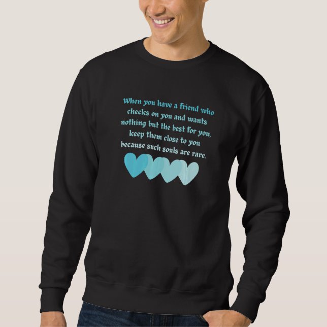 Teal Hearts Best Friends Souls emotionally spiritu Sweatshirt (Vorderseite)