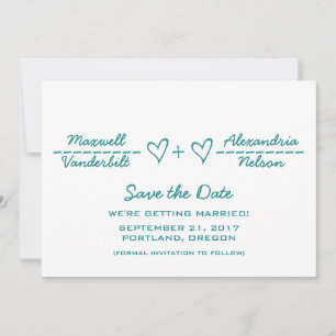 Teal-Herz-Gleichung – Save-the-Date-Einladung Einladung