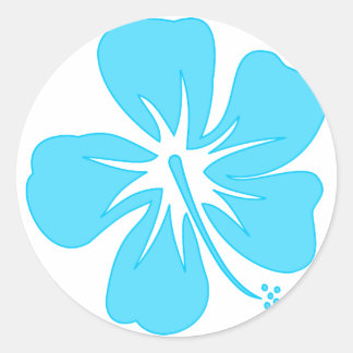 Teal Hibiscus Runder Aufkleber
