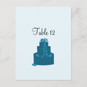 Teal Hochzeitstorte Tisch Sitzkarte Postkarte