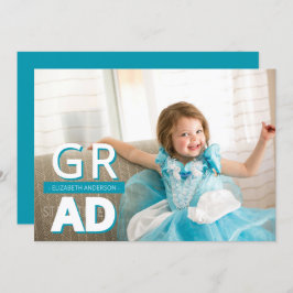 Teal Kids Photo Graduation Ankündigung