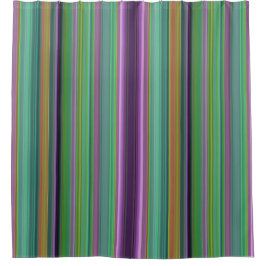 Teal Lavender Orange Purple Stripes Duschvorhang