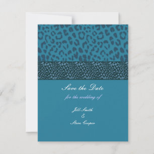 Teal Leopard Muster Save-the-Date-Karte Save The Date