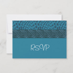 Teal-Leopardenfell-Muster RSVP Karte