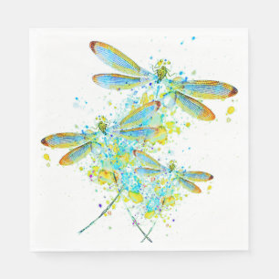 Teal Libellen-Spritzer Serviette