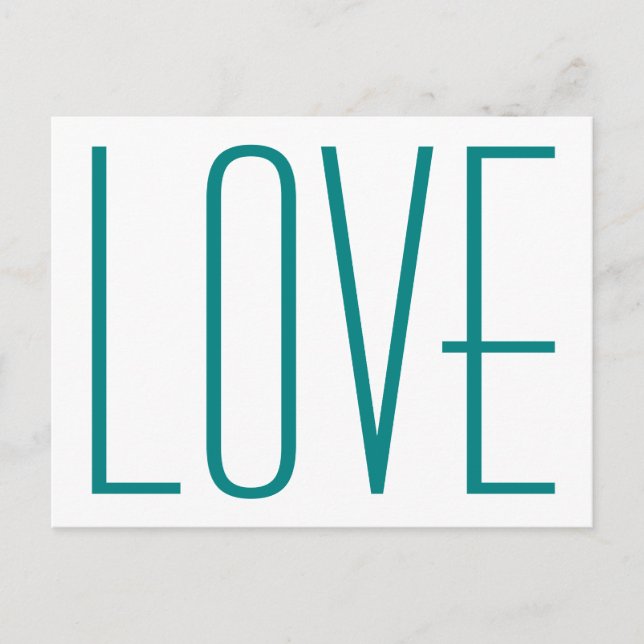 Teal LIEBE Postkarte (Vorderseite)