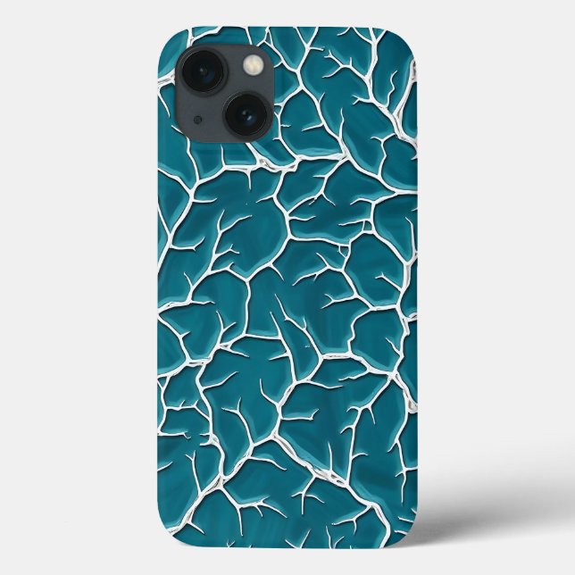 Teal Lightning Texture iPhone Case Design (Rückseite)