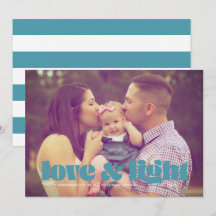 Teal Love and Light Single Foto von Hanukkah Card
