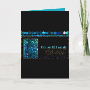 Teal Luxe Mosaik Grußkarte Modern Schwarz Karte