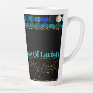 Teal Luxe Mosaik Latte Tasse Schwarz Luxus Kaffeet