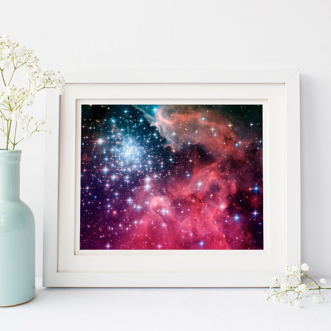 Teal Magenta Ombre Sterne Poster (Teal Magenta Ombre Stars Poster)