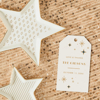 Teal Mond & Sterne Himmlische Hochzeitsgeschenke Geschenkanhänger
