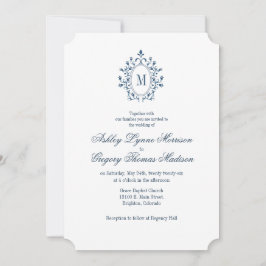 Teal Monogram Wedding Invitation Einladung