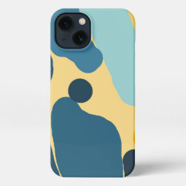Teal & Mustard Abstract Cover — Modern Minimalist  iPhone 13 Hülle