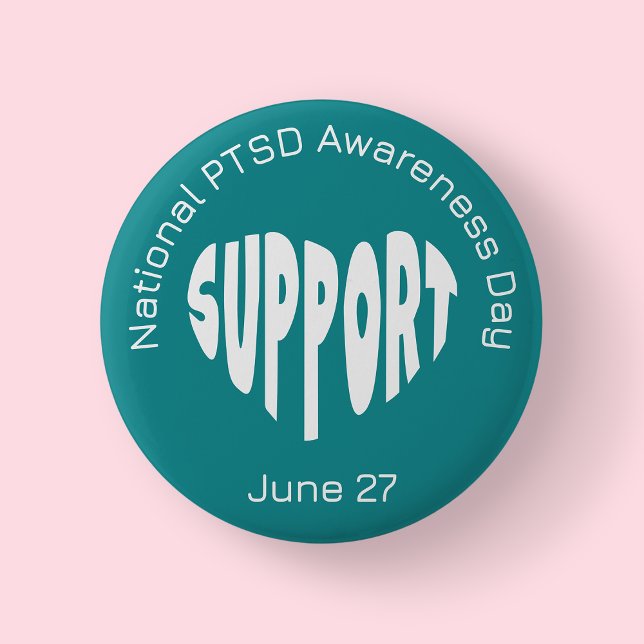 Teal Nationaler PTSD-Aufklärungstag Button (National PTSD Day)