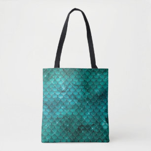 Teal Ombre Glam Meerjungfrau Schuppen Muster