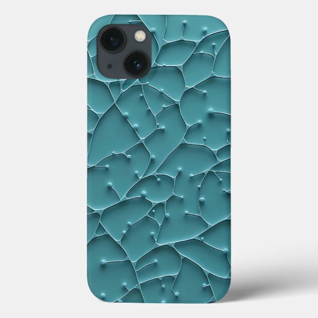 Teal Organic Texture iPhone Case Modern Style (Rückseite)