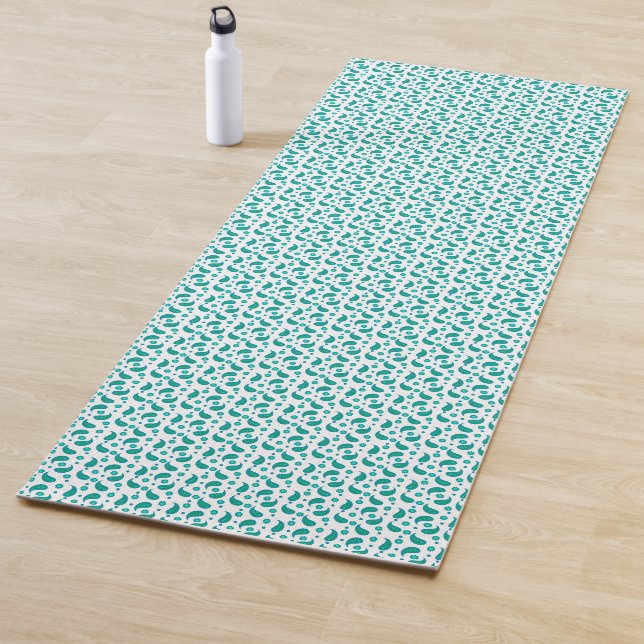 Teal-Paisley-Blumenmuster • Modern Boho  Yogamatte (Beispiel)