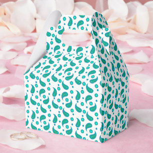 Teal Paisley-Muster • Elegantes florales Boho Geschenkschachtel