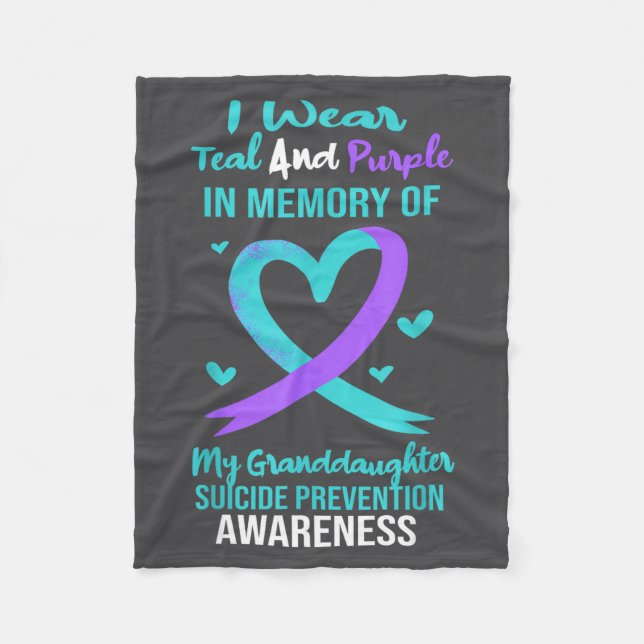 Teal Purple Memory Granddaughter Suicide Preventio Fleecedecke (Vorderseite)