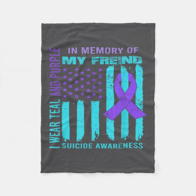 Teal Purple Ribbon Suicide Awareness Flag Freind B Fleecedecke (Vorderseite)
