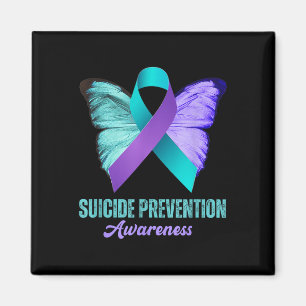 Teal Purple Ribbon zur Sensibilisierung für Suizid Magnet