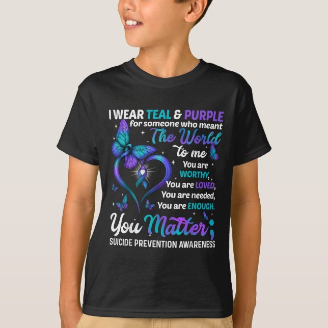 Teal Purple You Suicide Prevention Awareness Month T-Shirt (Vorderseite)